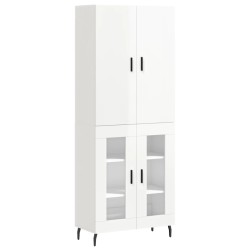 vidaXL Highboard Hochglanz-Weiß 69,5x34x180 cm Holzwerkstoff
