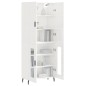 vidaXL Highboard Hochglanz-Weiß 69,5x34x180 cm Holzwerkstoff vidaXL Highboard Hochglanz-Weiß 69,5x34x180 cm Holzwerkstoff