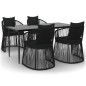 vidaXL 5-tlg. Garten-Essgruppe mit Kissen Schwarz PVC Rattan vidaXL 5-tlg. Garten-Essgruppe mit Kissen Schwarz PVC Rattan