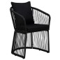 vidaXL 5-tlg. Garten-Essgruppe mit Kissen Schwarz PVC Rattan vidaXL 5-tlg. Garten-Essgruppe mit Kissen Schwarz PVC Rattan