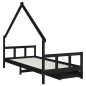 vidaXL Kinderbett mit Schubladen Schwarz 90x200 cm Massivholz Kiefer vidaXL Kinderbett mit Schubladen Schwarz 90x200 cm Massivholz Kiefer