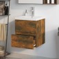 vidaXL Waschbeckenschrank mit Einbaubecken Räuchereiche Holzwerkstoff vidaXL Waschbeckenschrank mit Einbaubecken Räuchereiche Holzwerkstoff