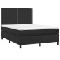vidaXL Boxspringbett mit Matratze Schwarz 140x200 cm Kunstleder vidaXL Boxspringbett mit Matratze Schwarz 140x200 cm Kunstleder