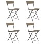 vidaXL Bistrostühle 4 Stk. Klappbar Grau Poly Rattan und Stahl vidaXL Bistrostühle 4 Stk. Klappbar Grau Poly Rattan und Stahl