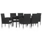 vidaXL 7-tlg. Garten-Essgruppe Schwarz Poly Rattan und Stahl vidaXL 7-tlg. Garten-Essgruppe Schwarz Poly Rattan und Stahl