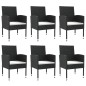 vidaXL 7-tlg. Garten-Essgruppe Schwarz Poly Rattan und Stahl vidaXL 7-tlg. Garten-Essgruppe Schwarz Poly Rattan und Stahl