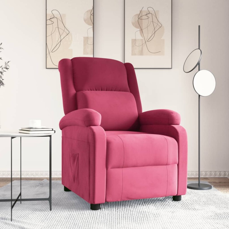 vidaXL Relaxsessel Weinrot Samt vidaXL Relaxsessel Weinrot Samt