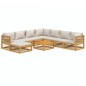 vidaXL 9-tlg. Garten-Lounge-Set mit Hellgrauen Kissen Massivholz vidaXL 9-tlg. Garten-Lounge-Set mit Hellgrauen Kissen Massivholz