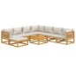 vidaXL 9-tlg. Garten-Lounge-Set mit Hellgrauen Kissen Massivholz vidaXL 9-tlg. Garten-Lounge-Set mit Hellgrauen Kissen Massivholz