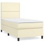 vidaXL Boxspringbett mit Matratze Creme 100x200 cm Kunstleder vidaXL Boxspringbett mit Matratze Creme 100x200 cm Kunstleder