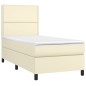 vidaXL Boxspringbett mit Matratze Creme 100x200 cm Kunstleder vidaXL Boxspringbett mit Matratze Creme 100x200 cm Kunstleder