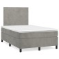 vidaXL Boxspringbett mit Matratze Hellgrau 120x200 cm Samt vidaXL Boxspringbett mit Matratze Hellgrau 120x200 cm Samt