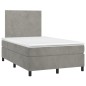 vidaXL Boxspringbett mit Matratze Hellgrau 120x200 cm Samt vidaXL Boxspringbett mit Matratze Hellgrau 120x200 cm Samt