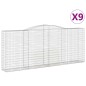 vidaXL Gabionen mit Hochbogen 9 Stk. 400x50x160/180cm Verzinktes Eisen vidaXL Gabionen mit Hochbogen 9 Stk. 400x50x160/180cm Verzinktes Eisen
