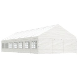 vidaXL Pavillon mit Dach Weiß 15,61x5,88x3,75 m Polyethylen