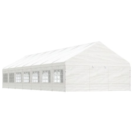 vidaXL Pavillon mit Dach Weiß 15,61x5,88x3,75 m Polyethylen