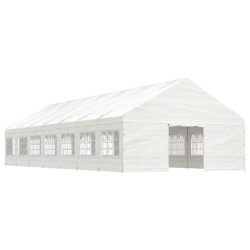 vidaXL Pavillon mit Dach Weiß 15,61x5,88x3,75 m Polyethylen