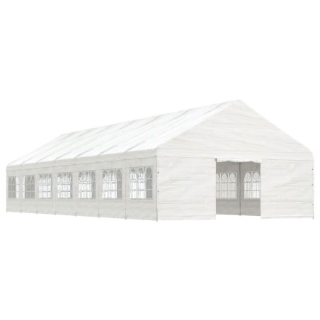 vidaXL Pavillon mit Dach Weiß 15,61x5,88x3,75 m Polyethylen