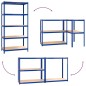 vidaXL Regale mit 5 Böden 3 Stk. Blau Stahl & Holzwerkstoff vidaXL Regale mit 5 Böden 3 Stk. Blau Stahl & Holzwerkstoff
