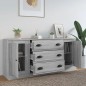 vidaXL Sideboards 3 Stk. Grau Sonoma Holzwerkstoff vidaXL Sideboards 3 Stk. Grau Sonoma Holzwerkstoff