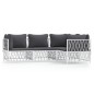 vidaXL 4-tlg. Garten-Lounge-Set mit Kissen Weiß Stahl vidaXL 4-tlg. Garten-Lounge-Set mit Kissen Weiß Stahl