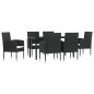 vidaXL 7-tlg. Garten-Essgruppe Schwarz Poly Rattan und Stahl vidaXL 7-tlg. Garten-Essgruppe Schwarz Poly Rattan und Stahl