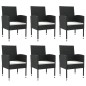 vidaXL 7-tlg. Garten-Essgruppe Schwarz Poly Rattan und Stahl vidaXL 7-tlg. Garten-Essgruppe Schwarz Poly Rattan und Stahl