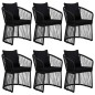 vidaXL 7-tlg. Garten-Essgruppe mit Kissen Schwarz PVC-Rattan vidaXL 7-tlg. Garten-Essgruppe mit Kissen Schwarz PVC-Rattan