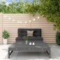 vidaXL 2-tlg. Garten-Lounge-Set mit Kissen Grau Massivholz vidaXL 2-tlg. Garten-Lounge-Set mit Kissen Grau Massivholz