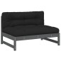 vidaXL 2-tlg. Garten-Lounge-Set mit Kissen Grau Massivholz vidaXL 2-tlg. Garten-Lounge-Set mit Kissen Grau Massivholz