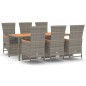 vidaXL 7-tlg. Garten-Essgruppe mit Kissen Grau Poly Rattan vidaXL 7-tlg. Garten-Essgruppe mit Kissen Grau Poly Rattan