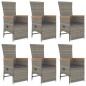 vidaXL 7-tlg. Garten-Essgruppe mit Kissen Grau Poly Rattan vidaXL 7-tlg. Garten-Essgruppe mit Kissen Grau Poly Rattan