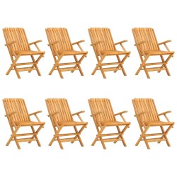 vidaXL Gartenstühle 8 Stk. Klappbar 61x67x90 cm Massivholz Teak