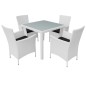 vidaXL 5-tlg. Garten-Essgruppe Poly Rattan Cremeweiß vidaXL 5-tlg. Garten-Essgruppe Poly Rattan Cremeweiß