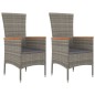 vidaXL 3-tlg. Garten-Essgruppe mit Kissen Grau Poly Rattan vidaXL 3-tlg. Garten-Essgruppe mit Kissen Grau Poly Rattan