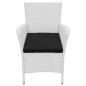 vidaXL 5-tlg. Garten-Essgruppe Poly Rattan Cremeweiß vidaXL 5-tlg. Garten-Essgruppe Poly Rattan Cremeweiß