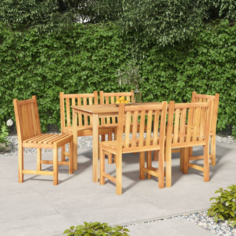 vidaXL 7-tlg. Garten-Essgruppe Massivholz Teak vidaXL 7-tlg. Garten-Essgruppe Massivholz Teak