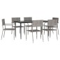 vidaXL 7-tlg. Garten-Essgruppe Grau und Schwarz Poly Rattan und Stahl vidaXL 7-tlg. Garten-Essgruppe Grau und Schwarz Poly Rattan und Stahl