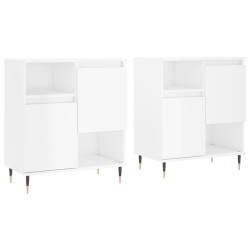vidaXL Sideboards 2 Stk. Hochglanz-Weiß Holzwerkstoff