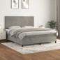 vidaXL Boxspringbett mit Matratze Hellgrau 160x200 cm Samt vidaXL Boxspringbett mit Matratze Hellgrau 160x200 cm Samt