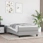 vidaXL Boxspringbett mit Matratze Hellgrau 90x190 cm Stoff vidaXL Boxspringbett mit Matratze Hellgrau 90x190 cm Stoff