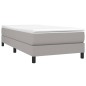 vidaXL Boxspringbett mit Matratze Hellgrau 90x190 cm Stoff vidaXL Boxspringbett mit Matratze Hellgrau 90x190 cm Stoff