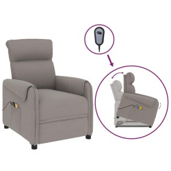 vidaXL Massagesessel mit Aufstehhilfe Taupe Stoff