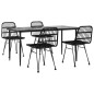 vidaXL 5-tlg. Garten-Essgruppe Schwarz Poly Rattan vidaXL 5-tlg. Garten-Essgruppe Schwarz Poly Rattan