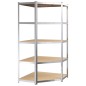 vidaXL Regale mit 5 Böden 3 Stk. Silbern Stahl & Holzwerkstoff vidaXL Regale mit 5 Böden 3 Stk. Silbern Stahl & Holzwerkstoff