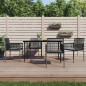 vidaXL 5-tlg. Garten-Essgruppe mit Kissen Schwarz Poly Rattan & Stahl vidaXL 5-tlg. Garten-Essgruppe mit Kissen Schwarz Poly Rattan & Stahl