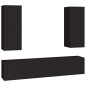 vidaXL 4-tlg. TV-Schrank-Set Schwarz Holzwerkstoff vidaXL 4-tlg. TV-Schrank-Set Schwarz Holzwerkstoff