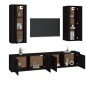 vidaXL 4-tlg. TV-Schrank-Set Schwarz Holzwerkstoff vidaXL 4-tlg. TV-Schrank-Set Schwarz Holzwerkstoff