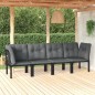 vidaXL 4-tlg. Garten-Lounge-Set Schwarz und Grau Poly Rattan vidaXL 4-tlg. Garten-Lounge-Set Schwarz und Grau Poly Rattan