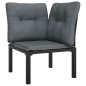 vidaXL 4-tlg. Garten-Lounge-Set Schwarz und Grau Poly Rattan vidaXL 4-tlg. Garten-Lounge-Set Schwarz und Grau Poly Rattan